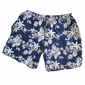 VTG Patagonia Mens XL Blue Hawaiian Floral Mesh Lined Swim Trunks Shorts Long